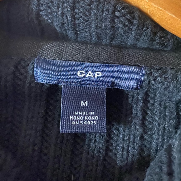 GAP Black Ribbed Cardigan Sweater - Picture 2 of 3